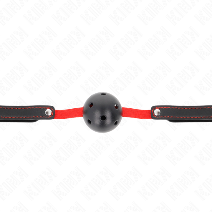 Hohlharter Mund 4,5 cm Knebel mit Elastischem Gürtel 56 X 1,5 cm von Kink Collar & Gag | Fesselliebe.de