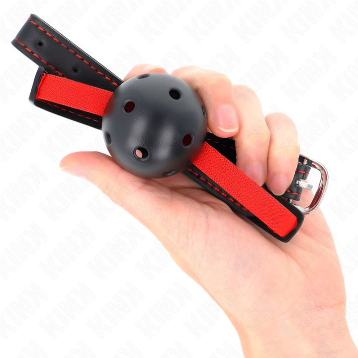 Hohlharter Mund 4,5 cm Knebel mit Elastischem Gürtel 56 X 1,5 cm von Kink Collar & Gag | Fesselliebe.de