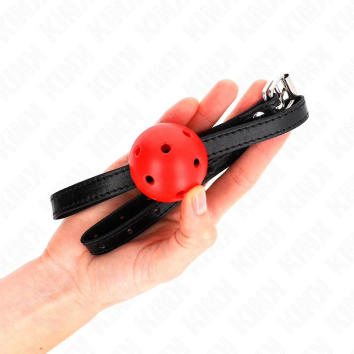 Simplicity Rot Atmungsaktiver 4,5 cm Ballgag 62 X 1,5 cm von Kink Collar & Gag | Fesselliebe.de