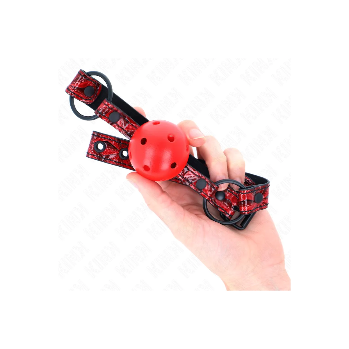 Rautenmuster-Ball 4,5 cm Gag Modell 1 64,5 cm Verstellbar 42-60 cm von Kink Collar & Gag | Fesselliebe.de