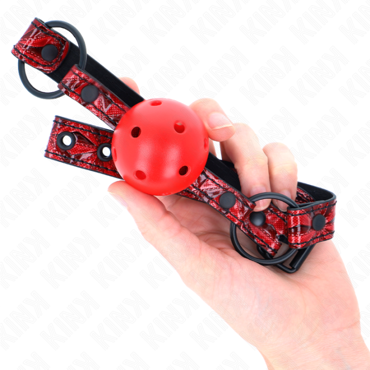 Rautenmuster-Ball 4,5 cm Gag Modell 1 64,5 cm Verstellbar 42-60 cm von Kink Collar & Gag | Fesselliebe.de