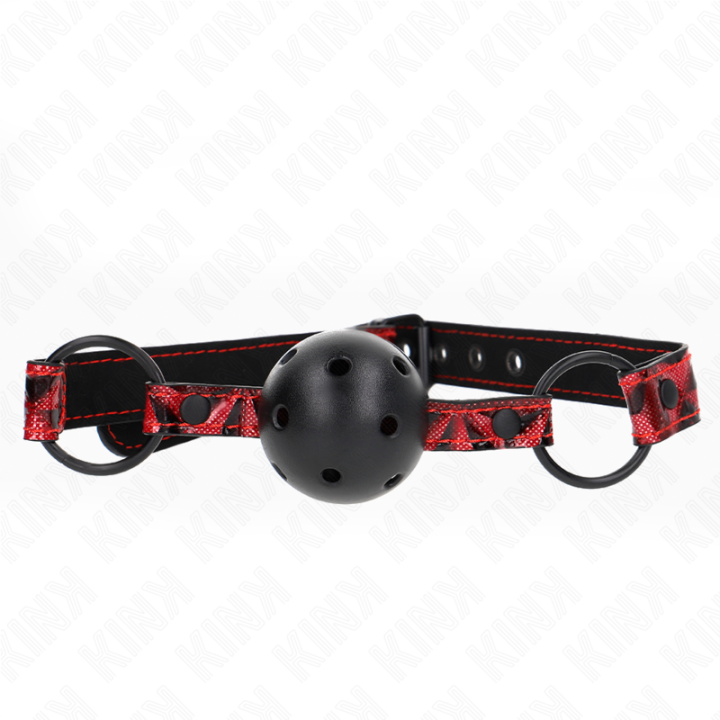 Rautenmuster-Ball 4,5 cm Gag Modell 2 64,5 cm Verstellbar 42-60 cm von Kink Collar & Gag | Fesselliebe.de