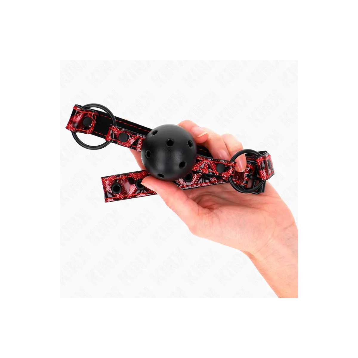 Rautenmuster-Ball 4,5 cm Gag Modell 2 64,5 cm Verstellbar 42-60 cm von Kink Collar & Gag | Fesselliebe.de