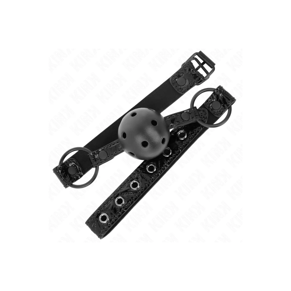 Rautenmuster-Ball 4,5 cm Gag Modell 3 64,5 cm Verstellbar 42-60 cm von Kink Collar & Gag | Fesselliebe.de