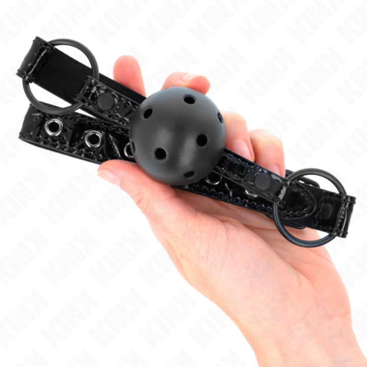 Rautenmuster-Ball 4,5 cm Gag Modell 3 64,5 cm Verstellbar 42-60 cm von Kink Collar & Gag | Fesselliebe.de