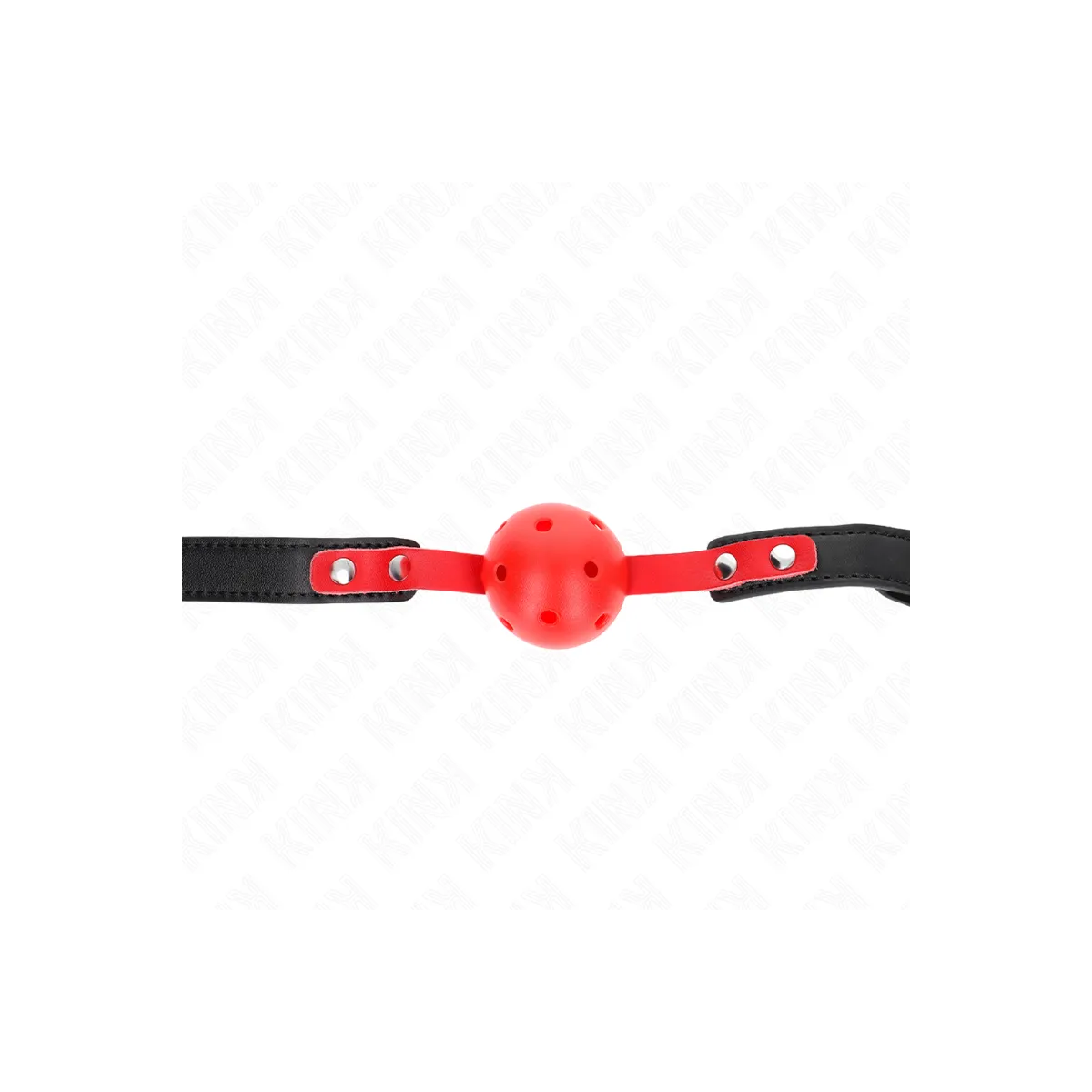 Roter Hohlkugel, 4 cm, Knebel, Schwarzer Gurt 60 X 2 cm, Verstellbar 37-52 cm von Kink Collar & Gag | Fesselliebe.de