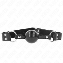 Weicher und Fester Kugelkopf 4 cm mit Kunstlederband 62 X 2,5 cm Verstellbar 42-58 cm von Kink Collar & Gag | Fesselliebe.de