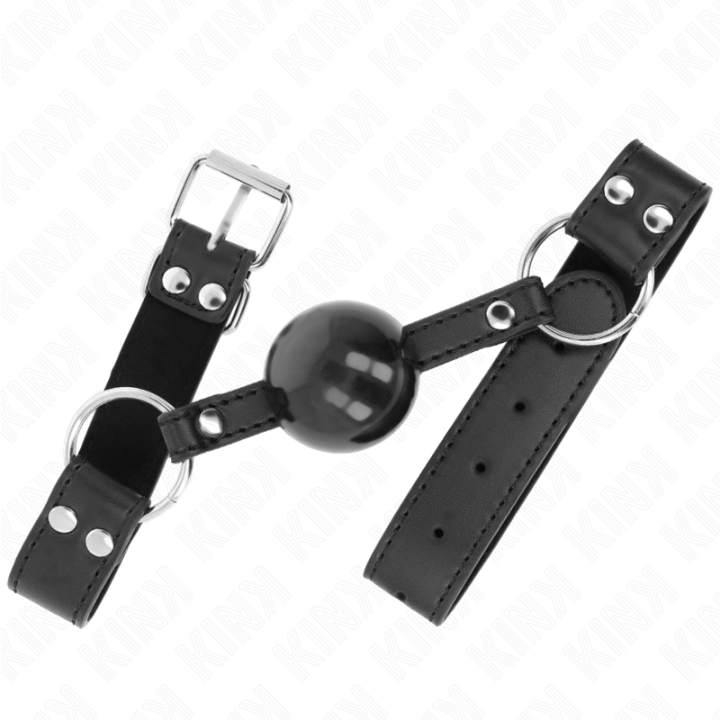 Weicher und Fester Kugelkopf 4 cm mit Kunstlederband 62 X 2,5 cm Verstellbar 42-58 cm von Kink Collar & Gag | Fesselliebe.de