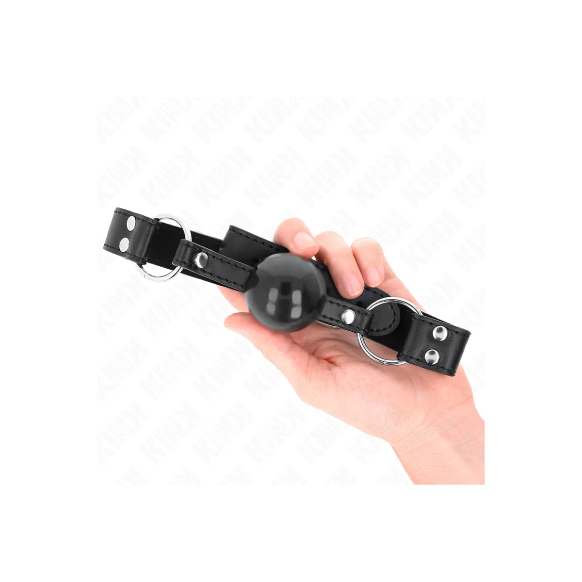 Weicher und Fester Kugelkopf 4 cm mit Kunstlederband 62 X 2,5 cm Verstellbar 42-58 cm von Kink Collar & Gag | Fesselliebe.de