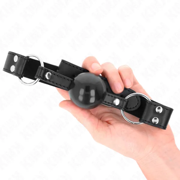 Weicher und Fester Kugelkopf 4 cm mit Kunstlederband 62 X 2,5 cm Verstellbar 42-58 cm von Kink Collar & Gag | Fesselliebe.de