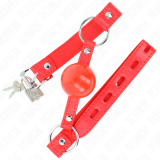 Tpe-Ball 4 cm Knebel mit Rojo-Schloss 60 X 2 cm von Kink Collar & Gag | Fesselliebe.de