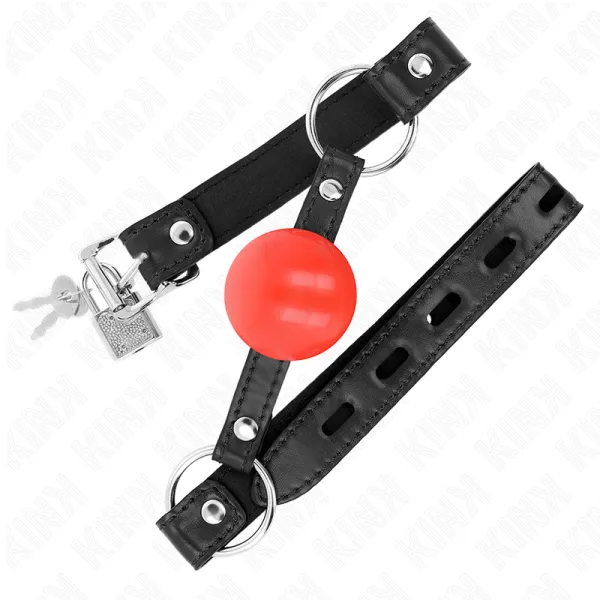 Roter Tpe-Ball 4 cm Knebel 60 X 2 cm von Kink Collar & Gag | Fesselliebe.de