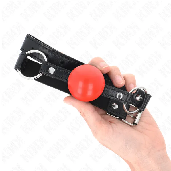 Roter Tpe-Ball 4 cm Knebel 60 X 2 cm von Kink Collar & Gag | Fesselliebe.de