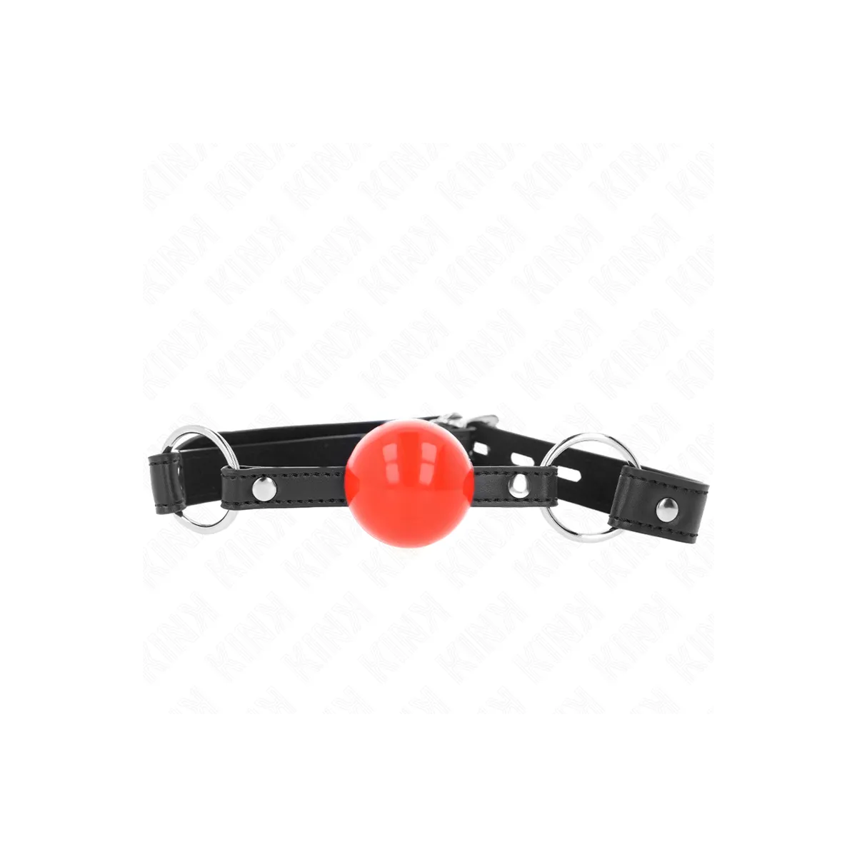 Ball 4 cm Knebel mit Schloss Roter Ball Schwarzer Gurt 60 X 2 cm von Kink Collar & Gag | Fesselliebe.de