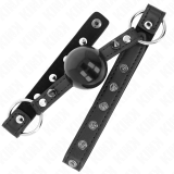 Ball 4 cm Knebel mit Spitzenniet und Schnappverschluss 65 X 2 cm von Kink Collar & Gag | Fesselliebe.de