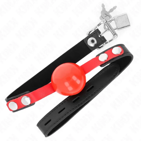Soft Tpe Ball 4 cm Gag Modell 4 60 X 2 cm Verstellbar 37-52 cm von Kink Collar & Gag | Fesselliebe.de
