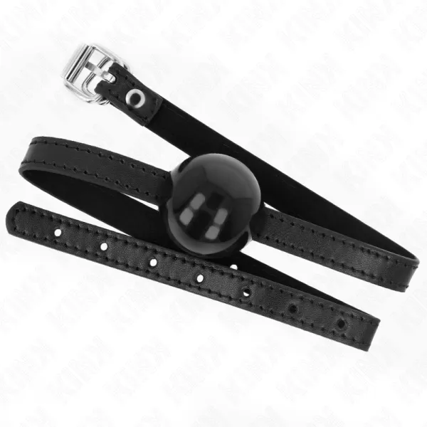 Schwarzer Einzelner Fester Ball 4 cm Gag 65 X 1,5 cm von Kink Collar & Gag | Fesselliebe.de