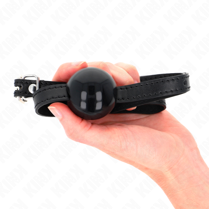 Schwarzer Einzelner Fester Ball 4 cm Gag 65 X 1,5 cm von Kink Collar & Gag | Fesselliebe.de