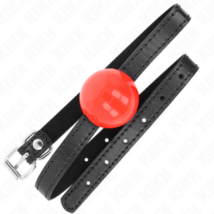 Roter Einzelner Fester Ball 4 cm Gag 65 X 1,5 cm von Kink Collar & Gag | Fesselliebe.de