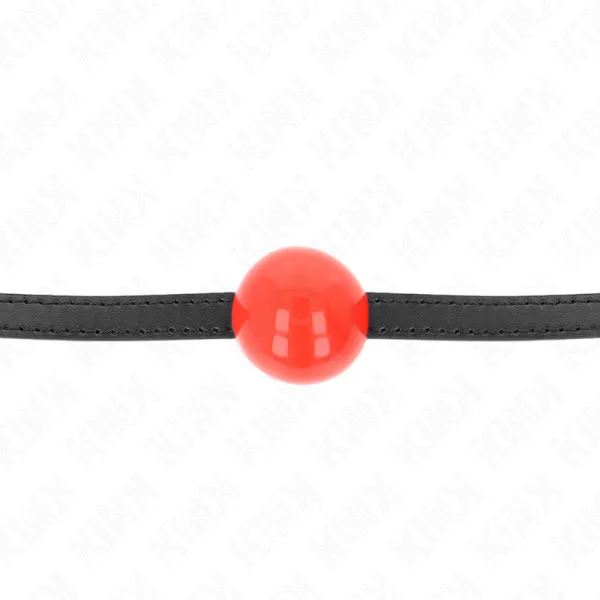 Roter Einzelner Fester Ball 4 cm Gag 65 X 1,5 cm von Kink Collar & Gag | Fesselliebe.de