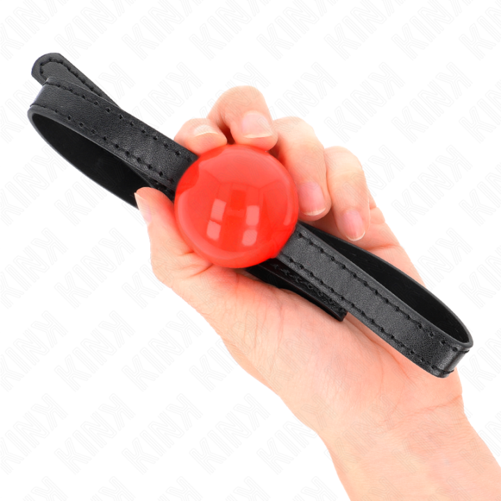 Roter Einzelner Fester Ball 4 cm Gag 65 X 1,5 cm von Kink Collar & Gag | Fesselliebe.de