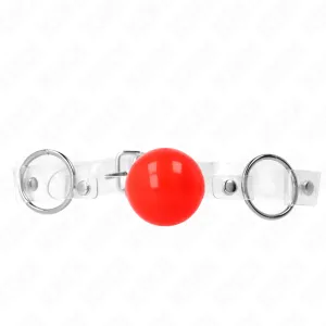 Roter Transparenter Pvc-Ball 4 cm Knebel Verstellbar von Kink Collar & Gag | Fesselliebe.de