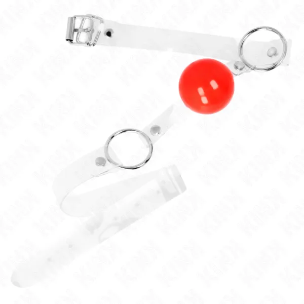Roter Transparenter Pvc-Ball 4 cm Knebel Verstellbar von Kink Collar & Gag | Fesselliebe.de