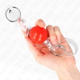 Roter Transparenter Pvc-Ball 4 cm Knebel Verstellbar von Kink Collar & Gag | Fesselliebe.de