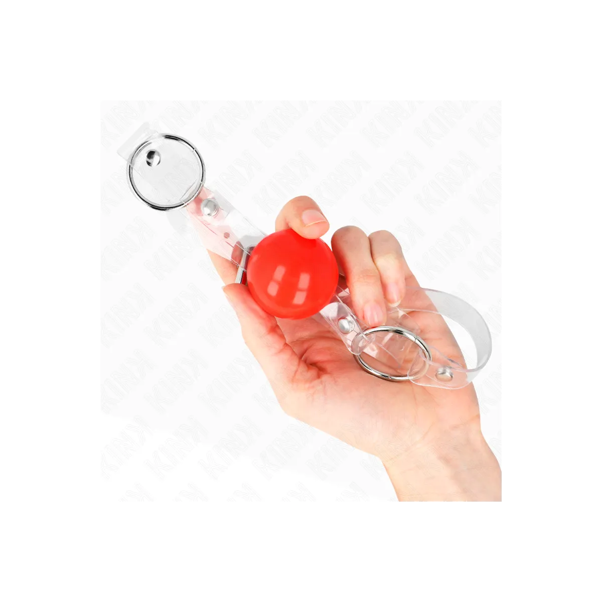 Roter Transparenter Pvc-Ball 4 cm Knebel Verstellbar von Kink Collar & Gag | Fesselliebe.de