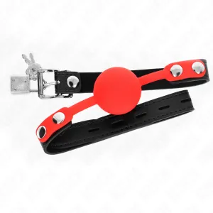 Silikonball 4 cm Knebel mit Schloss 60 X 2 cm von Kink Collar & Gag | Fesselliebe.de