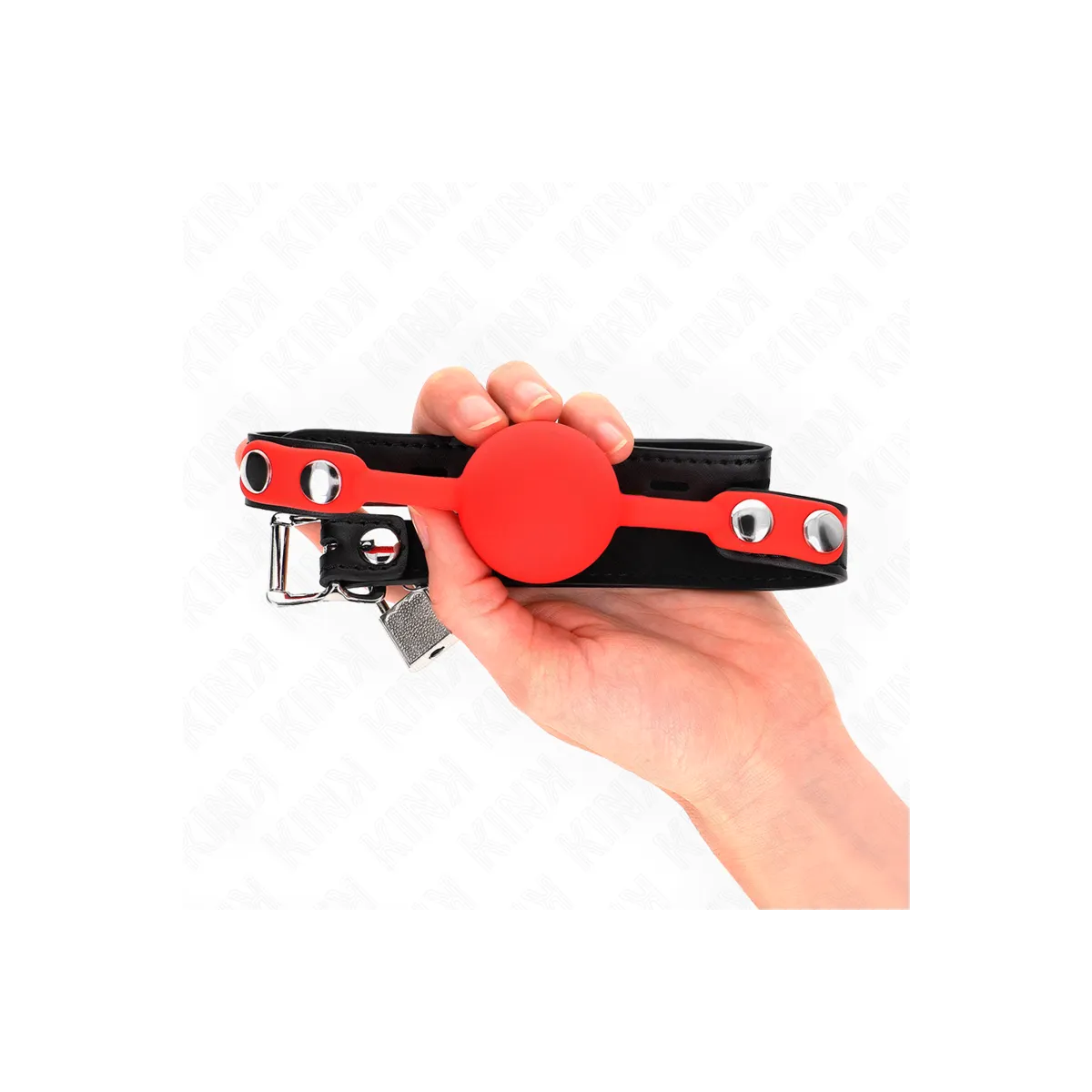 Silikonball 4 cm Knebel mit Schloss 60 X 2 cm von Kink Collar & Gag | Fesselliebe.de