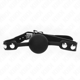 Modell 1 Silikonball 4 cm Knebel mit Schloss 60 X 2 cm von Kink Collar & Gag | Fesselliebe.de