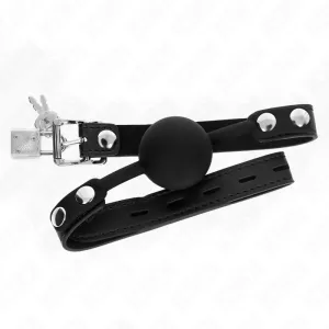 Modell 1 Silikonball 4 cm Knebel mit Schloss 60 X 2 cm von Kink Collar & Gag