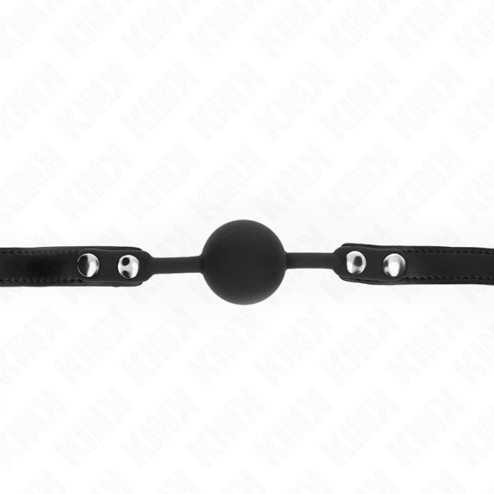 Modell 1 Silikonball 4 cm Knebel mit Schloss 60 X 2 cm von Kink Collar & Gag | Fesselliebe.de