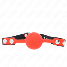Modell 2 Silikonball 4 cm Knebel mit Schloss 60 X 2 cm von Kink Collar & Gag | Fesselliebe.de