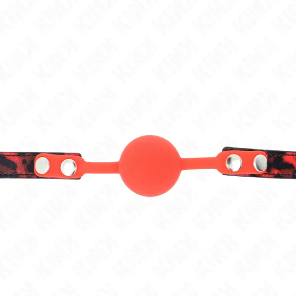 Modell 2 Silikonball 4 cm Knebel mit Schloss 60 X 2 cm von Kink Collar & Gag | Fesselliebe.de