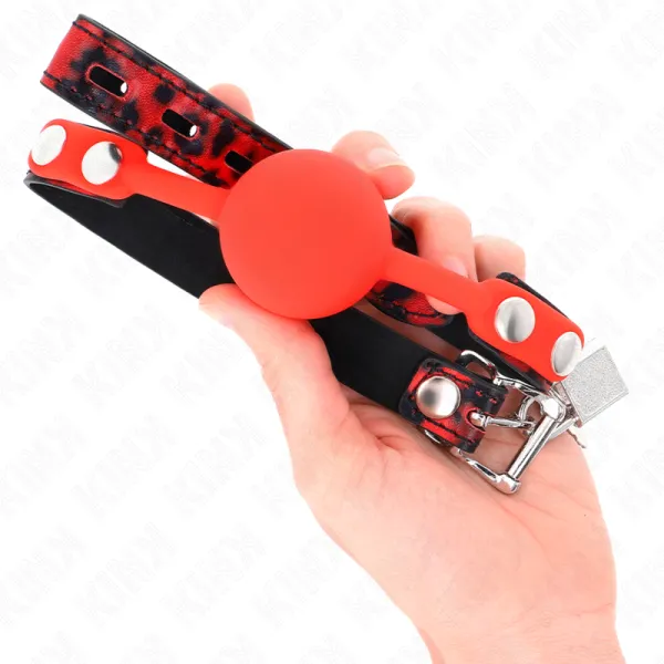 Modell 2 Silikonball 4 cm Knebel mit Schloss 60 X 2 cm von Kink Collar & Gag | Fesselliebe.de