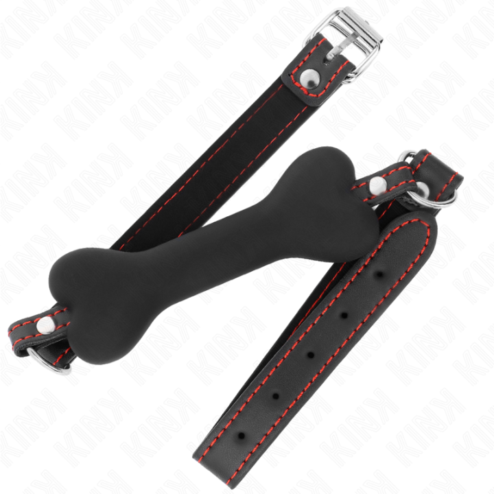 Schwarzer Knochen 12 cm Gag 63 X 2 cm von Kink Collar & Gag | Fesselliebe.de