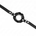 Lip 8 cm Knebel mit Schwarzem Kunstlederband 63 X 2 cm Verstellbar 39-58 cm von Kink Collar & Gag