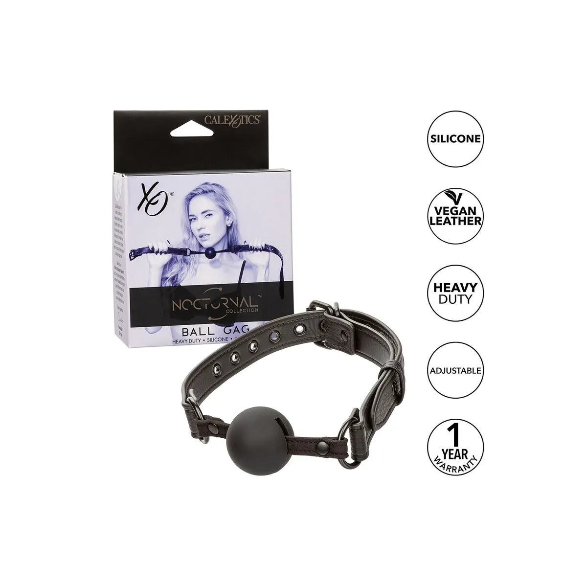 Nocturnal Ball Gag Silikon Schwarz von Calexotics | Fesselliebe.de