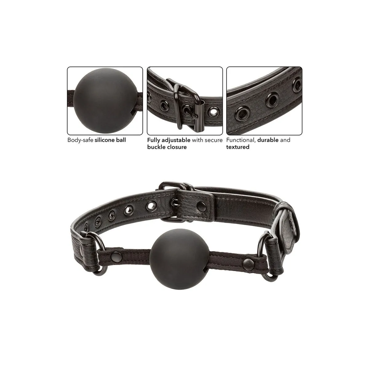 Nocturnal Ball Gag Silikon Schwarz von Calexotics | Fesselliebe.de