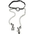 Gag mit Nippelklemmen von Fetish Fantasy Series