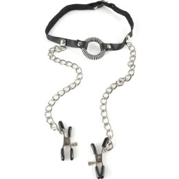 Gag mit Nippelklemmen von Fetish Fantasy Series | Fesselliebe.de