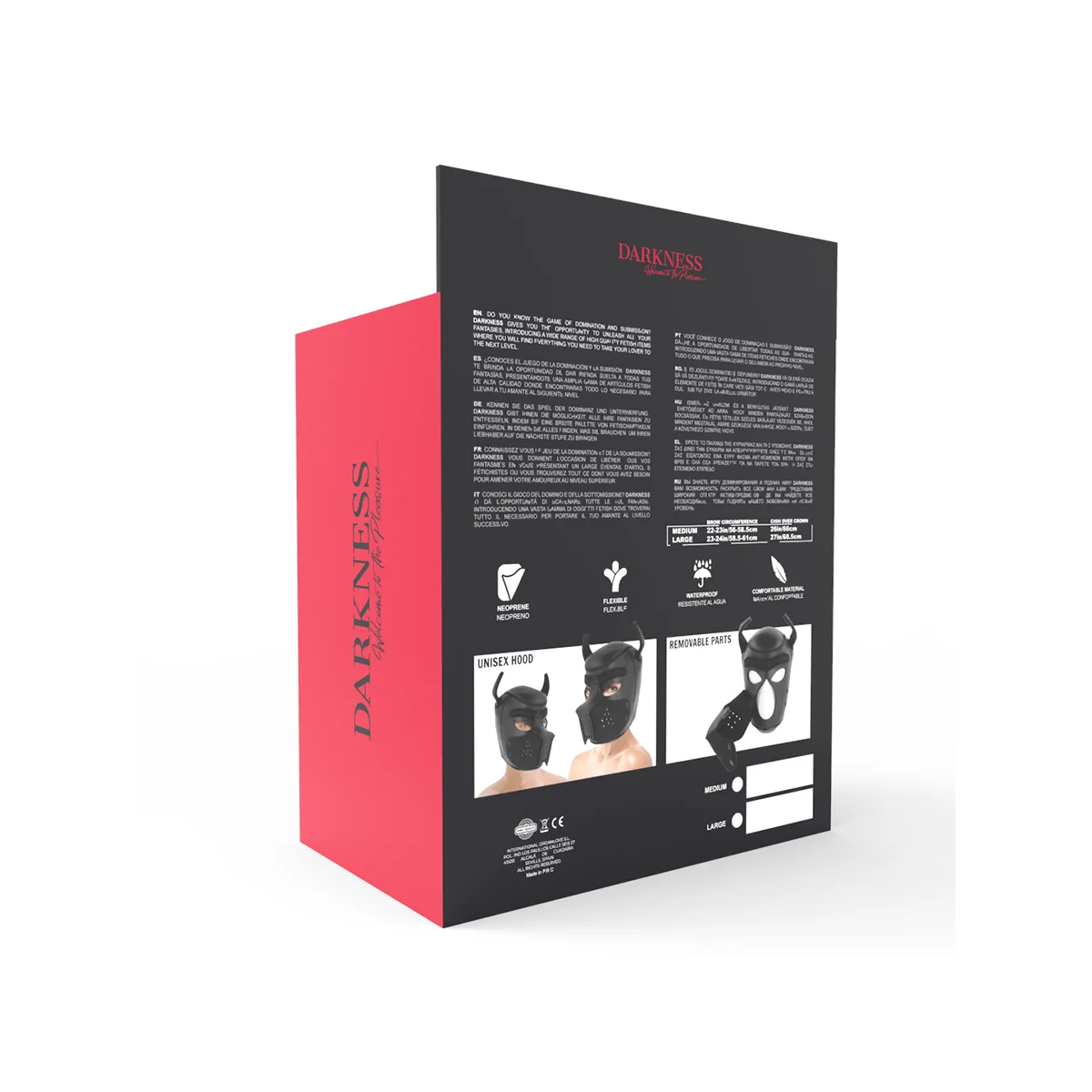 Neopren-Hundemaske mit Abnehmbarer Maule L von Darkness Bondage | Fesselliebe.de