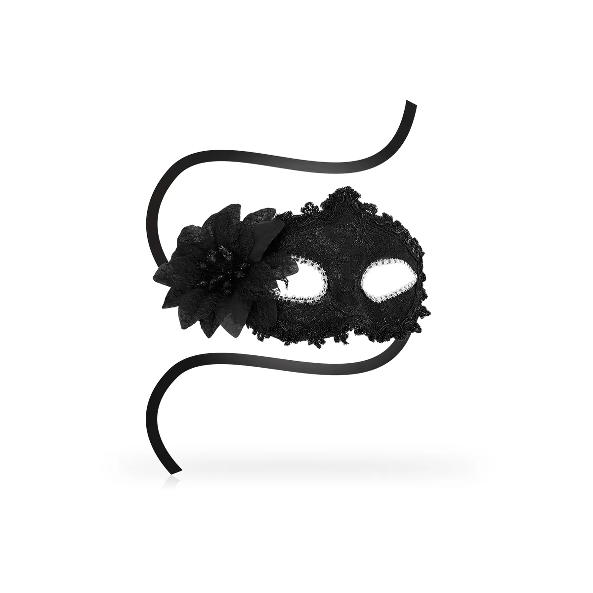 Antizaz-Masken Seitliche Blume Im Venezianischen Stil - Schwarz von Ohmama Masks | Fesselliebe.de