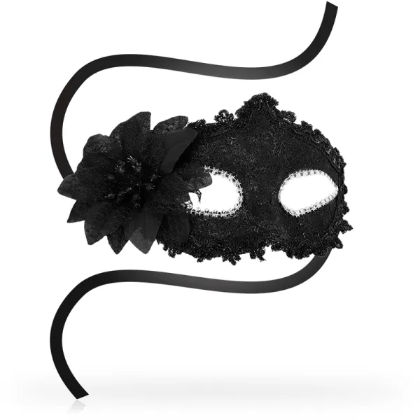 Antizaz-Masken Seitliche Blume Im Venezianischen Stil - Schwarz von Ohmama Masks | Fesselliebe.de
