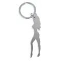 Schlüsselanhänger mit weiblicher Silhouette In Silberfarbe mit Bieröffner von Diablo Picante