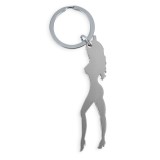 Schlüsselanhänger mit weiblicher Silhouette In Silberfarbe mit Bieröffner von Diablo Picante | Fesselliebe.de