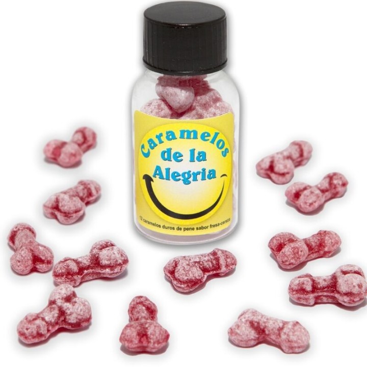 12 Penisförmige Joy-Bonbons Erdbeere/Kirsche von Diablo Picante | Fesselliebe.de