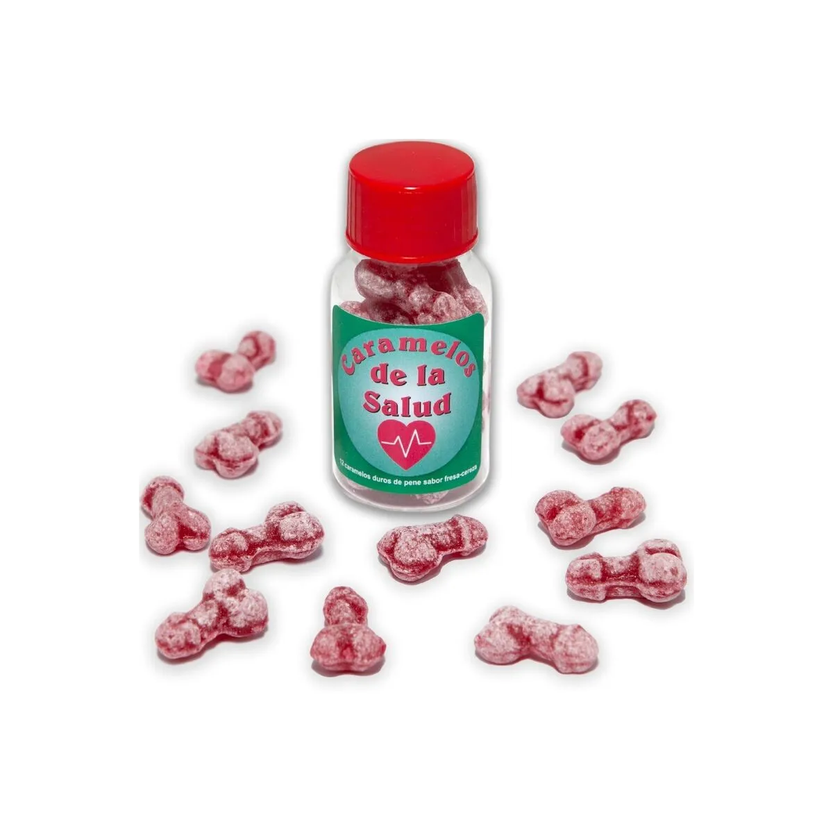 12 Gesundheitsbonbons Penisform Erdbeere/Kirsche von Diablo Picante | Fesselliebe.de